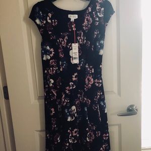 ELLE Black/Wine Floral Dress